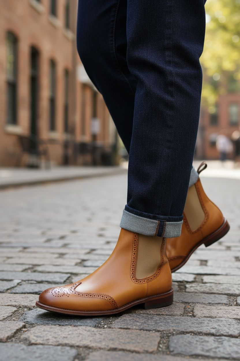 Bota Chelsea Atanado Miel 902 Goodyear Welt