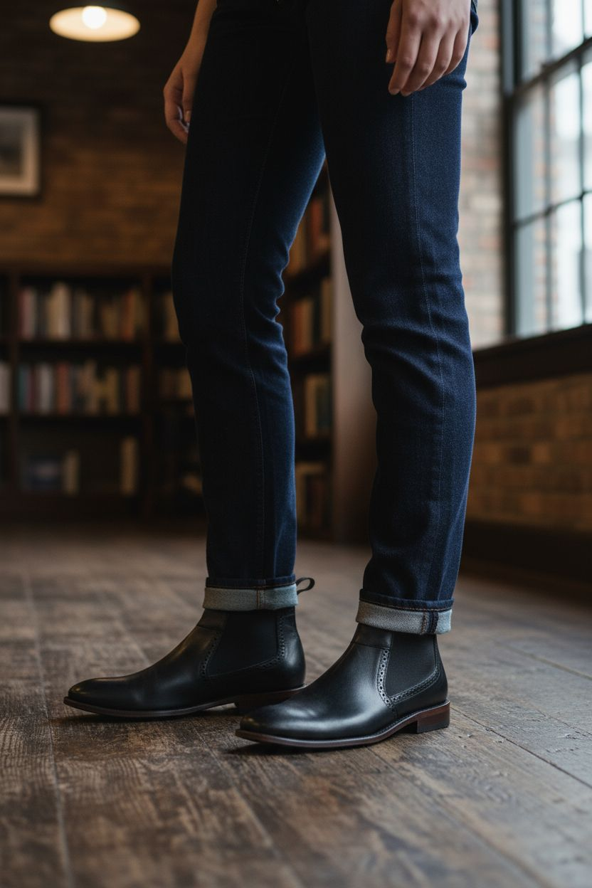 Bota Chelsea Atanado Negra 803 Goodyear Welt