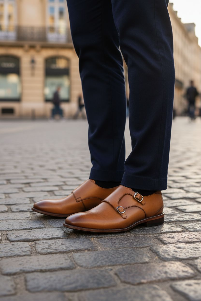 Double Monk Strap Atanado Miel 804 Goodyear Welt