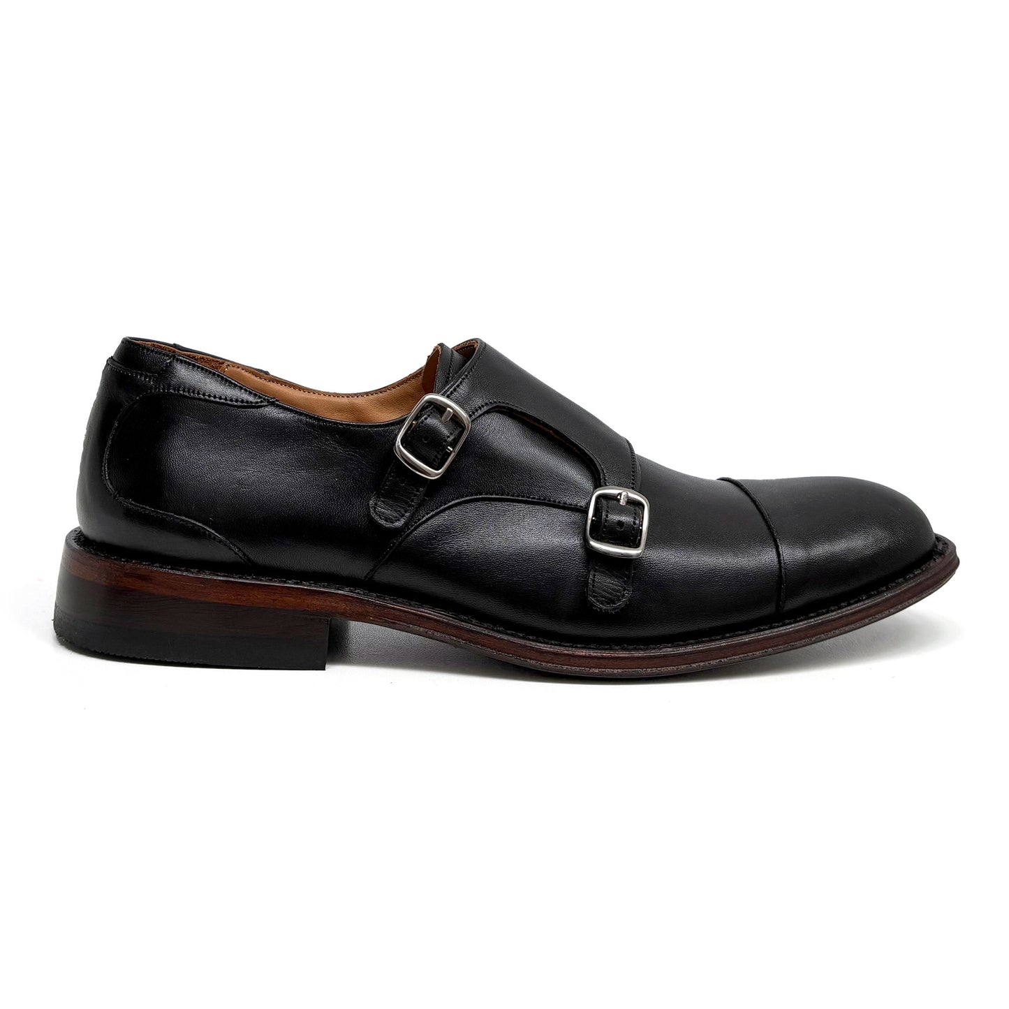 Double Monk Strap Atanado Negro 904 Goodyear Welt