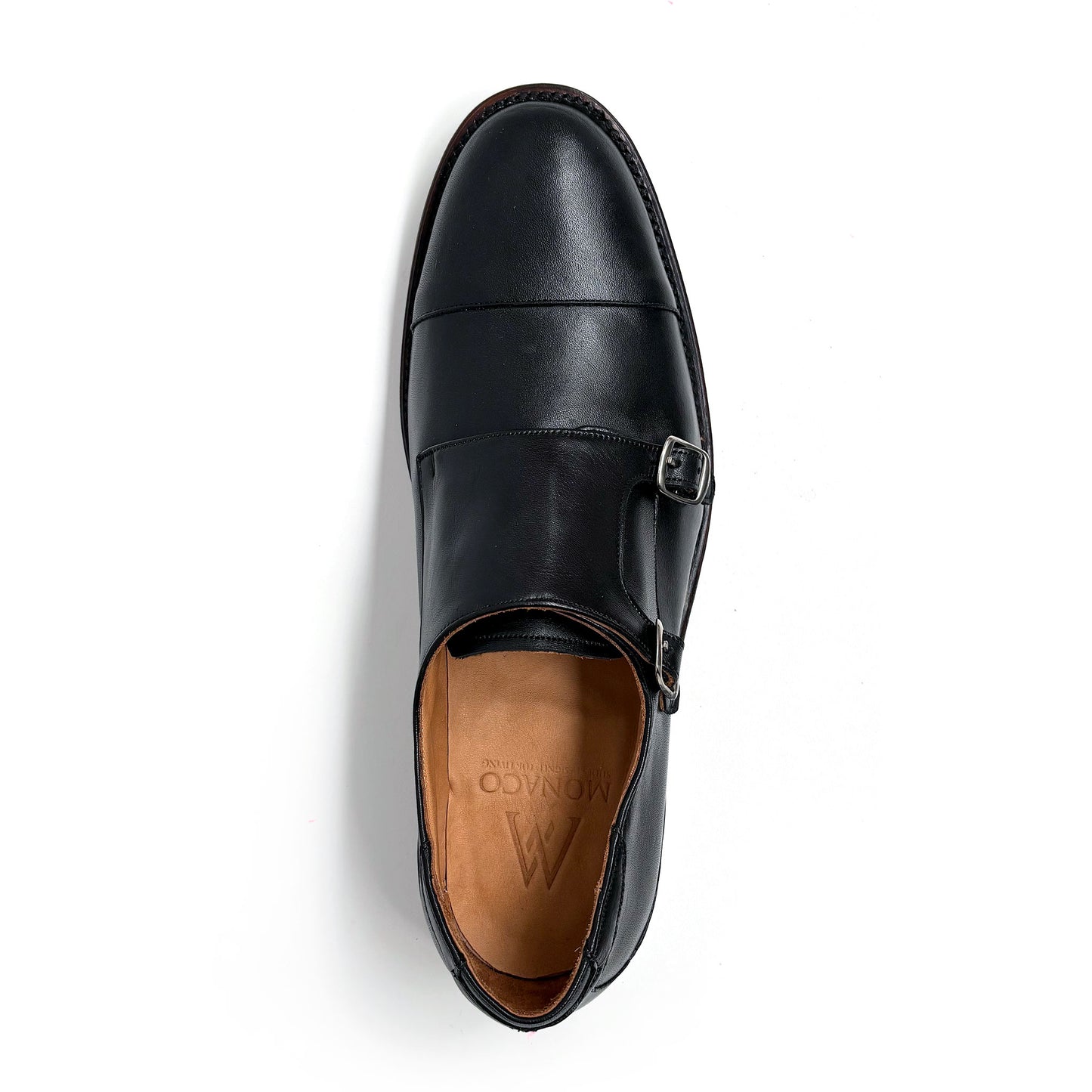 Double Monk Strap Atanado Negro 904 Goodyear Welt